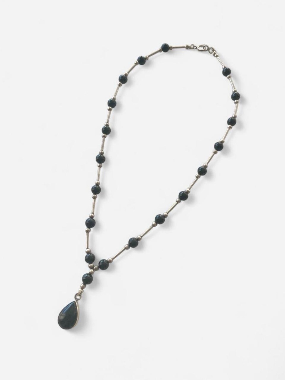 Navajo Sterling Silver & Black Onyx Necklace